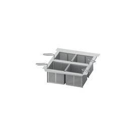 Kit 4 cestas de porción 1/6 GN no perforadas con tapa + bastidor de cestas modelo 2-XS Rational 60.75.978