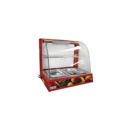 Migsa BN-660R Vitrina Exhibidora Caliente VIDRIO CURVO Sobre Mostrador –