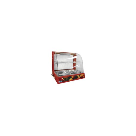 Migsa BN-660R Vitrina Exhibidora Caliente VIDRIO CURVO Sobre Mostrador –