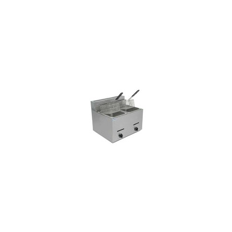 Migsa BN-72 Freidora a Gas de Acero Inoxidable con 2 Tinas de 6 Litros
