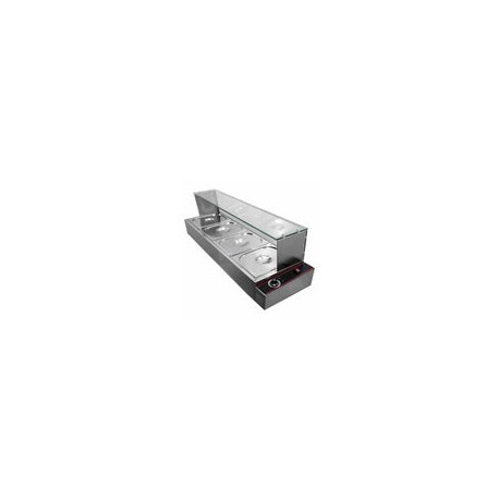 Migsa BN-B23 Baño Maria de 4 Insertos Medios de 10 cm de Profundidad 115V