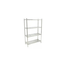 Migsa BN-R01 Anaquel Tipo Marimba de Acero Inoxidable con 4 Entrepaños Ranurados 1.20×0.50×1.80 mts