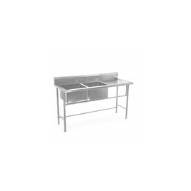 Migsa BN-S07 Fregadero con 2 Tarjas de Acero Inoxidable 160 x 67 x 80 cm