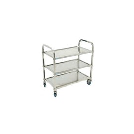 Migsa BN-T23 Carro de Servicio de Acero Inoxidable de 85 cm de Frente con 2 Entrepaños
