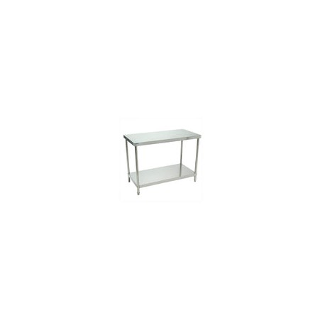 Migsa BN-W03/120 Mesa de Trabajo Tipo Isla de Acero Inoxidable con Entrepaño 1.20 Metros
