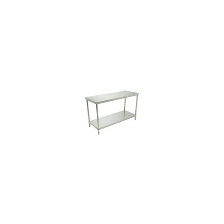 Migsa BN-W03/150 Mesa de Trabajo Tipo Isla de Acero Inoxidable con Entrepaño 1.50 Metros