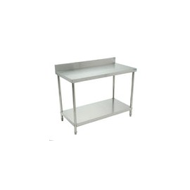 Migsa BN-W04/120 Mesa de Trabajo con Lambrin de Acero Inoxidable con Entrepaño 1.20 Metros