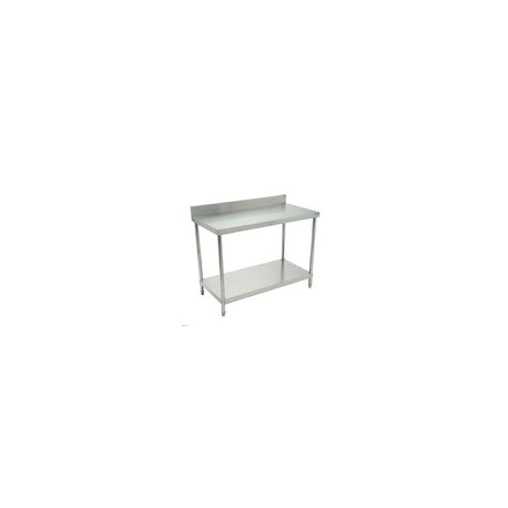 Migsa BN-W04/120 Mesa de Trabajo con Lambrin de Acero Inoxidable con Entrepaño 1.20 Metros