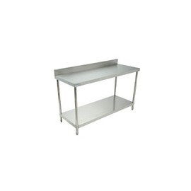Migsa BN-W04/150 Mesa de Trabajo con Lambrin de Acero Inoxidable con Entrepaño 1.50 Metros
