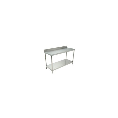 Migsa BN-W04/150 Mesa de Trabajo con Lambrin de Acero Inoxidable con Entrepaño 1.50 Metros
