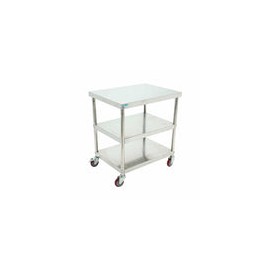 Migsa BN-W06/80 Mesa Viajera de Acero Inoxidable con Llantas 2 Entrepaños 80 cm