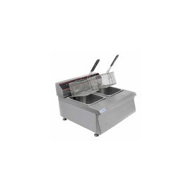 Migsa BN600-E601 Freidor de Mesa Electrico de Acero Inoxidable y 2 Tinas de 8 Litros 220V