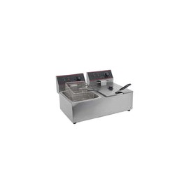 Migsa CKEF2LTS4 Freidora Electrica de Acero Inoxidable con 2 Tinas de 4 Litros 120V