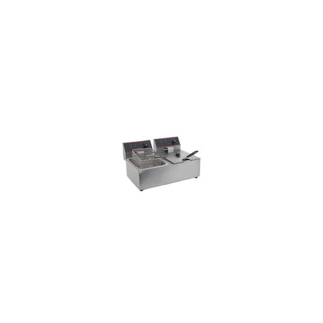 Migsa CKEF2LTS4 Freidora Electrica de Acero Inoxidable con 2 Tinas de 4 Litros 120V