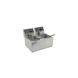 Migsa CKEF2LTS6 Freidora Eléctrica Acero Inoxidable 2 Tinas 6 Litros 120V