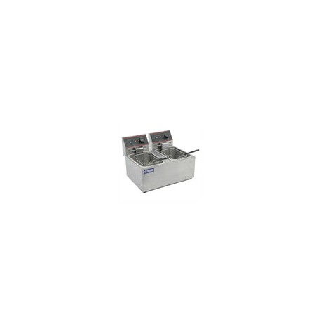 Migsa CKEF2LTS6 Freidora Eléctrica Acero Inoxidable 2 Tinas 6 Litros 120V