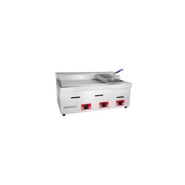 Migsa PFM-85 Plancha grill lisa con freidora a gas