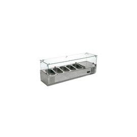 Migsa RT-1200L Vitrina Exhibidora Refrigerada de Sobre Mesa para Ensaladas y Pizza